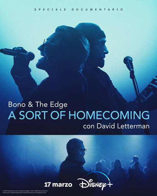 U2 a sort of homecoming poster promo documentario bono the edge david letterman